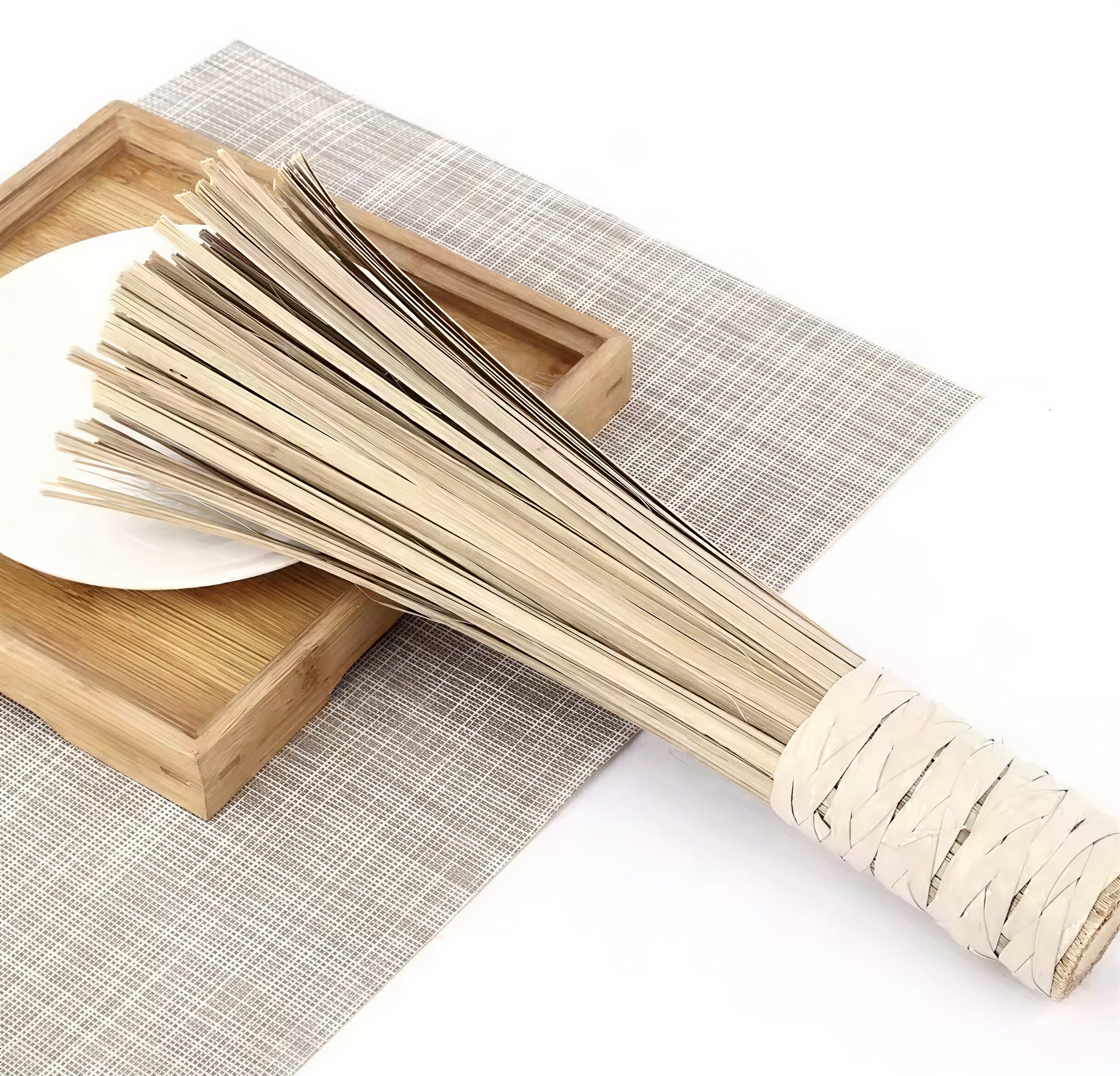 Haptic Wok Brush Cleaning Whisk Traditional Bamboo